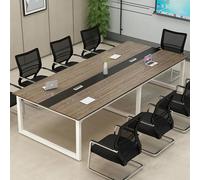 Table de conférence rectangulaire de 2,4 m pour 10 grandes tables de réunion avec cadre en métal robuste, table de formation, idéale pour les séminaires et les réunions, H 160 x 120 x 74 cm