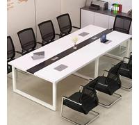 Table de conférence rectangulaire de 2,4 m pour 10 grandes tables de réunion et de séminaire - Table d'entraînement moderne avec cadre en métal robuste - Meubles de salle de conférence de bureau - 240