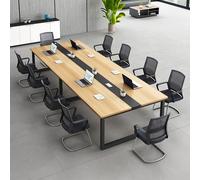 Table de conférence rectangulaire de 2,4 m pour 10 personnes avec cadre en métal robuste, design moderne pour bureau et séminaire, dimensions : 240 x 120 x 74 cm