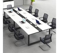 Table de conférence rectangulaire de 2,4 m pour 10 personnes - Grande table de réunion et de formation moderne avec cadre en métal robuste, idéale pour les séminaires et les conférences (240 x 120 x