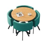 Table de conférence ronde avec 4 chaises, mobilier moderne de bureau et salle à manger, idéal pour la cuisine et l'espace de travail