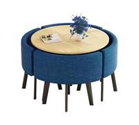 Table de conférence ronde avec 4 chaises, mobilier moderne de bureau et salle à manger, idéal pour la cuisine et l'espace de travail