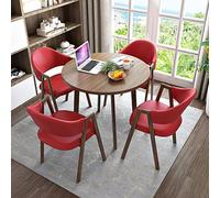 Table de conférence ronde avec 4 chaises - Parfait pour les réunions de bureau, le salon, la cuisine, la salle à manger et les réunions de famille - Design élégant et fonctionnel pour n'importe quel