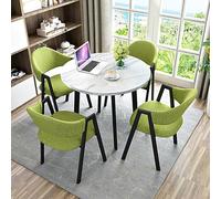 Table de conférence ronde avec 4 chaises - Table de négociation élégante pour salon, cuisine et salle à manger - Solution parfaite pour les réunions et les repas