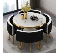 Table de conférence ronde avec 5 pièces pour cuisine et salle à manger, 80 x 74,9 cm, meuble moderne pour bar et cuisine, salle à manger #17