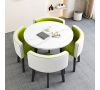 Table de conférence ronde durable avec chaises - Mobilier de bureau parfait pour les réunions, les zones de réception et les négociations commerciales pour améliorer la collaboration et la