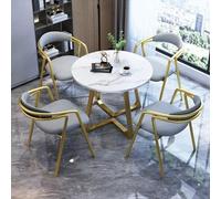Table de conférence ronde légère avec 4 chaises - Peu encombrante - Meuble de bureau de réception et de salon - Idéal pour les réunions et les négociations - Design élégant pour n'importe quel espace