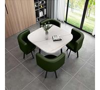 Table de conférence ronde moderne 5 pièces avec 4 chaises, dossier souple, design peu encombrant, idéal pour bureau et cuisine, 85,1 x 74,9 cm (l x H)