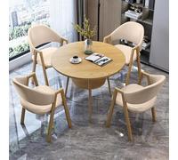 Table de conférence ronde moderne pour 4 personnes - Petite table et chaises élégantes pour la maison, la cuisine, l'appartement - Mobilier de salle à manger peu encombrant pour un salon contemporain