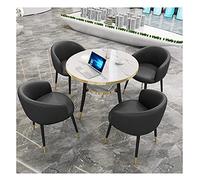 Table de conférence ronde moderne pour réunions de bureau, table de salle à manger de 80 cm avec chaises, table ronde élégante pour salle d'affaires, hôtel, bibliothèque
