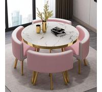 Table de conférence ronde moderne - Table et chaises élégantes pour cuisine, maison, jardin, restaurant - Idéal pour le petit déjeuner, le dîner, les réunions, les réunions de famille