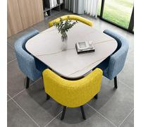 Table de conférence ronde moderne - Table et chaises élégantes pour la maison, le jardin, le restaurant - 80 x 75 cm - Parfait pour les petits déjeuners, les réunions en plein air