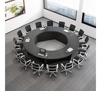 Table de conférence ronde pour bureau 68 personnes idéale pour séminaires et événements Noir 200 x 75 cm Parfait pour les zones de réception chaises non incluses
