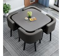 Table de conférence ronde pour bureau, réception, bureau simple avec 4 chaises ensemble de 80 cm, meuble de salle de réunion, poste de travail collaboratif élégant