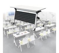 Table de conférence, table de formation mobile à plateau rabattable, bureau de réunion roulant à roulettes, grande table pour podcast, tables de séminaire pour salles de classe, bureaux(10PCS)