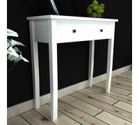 Table de Console Coiffeuse 2 Tiroirs Blanc Salon Bureau Table d'Appoint vidaXL