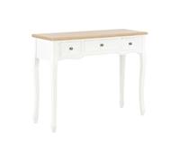 vidaXL Table de console et coiffeuse – 3 tiroirs – Blanc