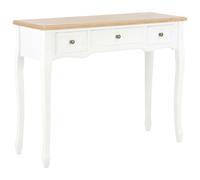 Table De Console Et Coiffeuse Avec 3 Tiroirs Blanc Blanc