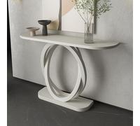 Table de Console Moderne pour Canapé avec Pieds en Métal Géométriques Table de Console en fer Contemporaine Contre le Mur, Meuble Long pour Couloir D'Hôtel(White,80*35*85CM/31.5*13.8*33.5IN)