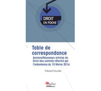 Table de correspondance Anciens/nouveaux articles du droit des contrats, du régime général et de la preu - Thibault Douville - Gualino Eds - Poche - Etude
