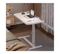 table de côté, Bureau for ordinateur portable polyvalent avec finition noyer, solution de rangement compacte for salon et bureau(80 * 40cm,Upgraded White)