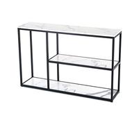 Table de Couloir, Console avec Rangement derrière Le canapé, Console étroite contemporaine, Table d'entrée avec 3 étagères, Table de Porte avec Cadre en métal Noir, Tables en H pour l'entrée