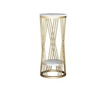 Table de Couloir, Console étroite, Table d'appoint en marbre, Grand Pot de Fleurs, présentoir pour Plantes, Meuble d'angle pour Balcon, Cadre en Fer doré/Noir.