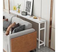 Table de Couloir, Console Moderne, Blanche, 80 x 20 x 80 cm, 100 x 20 x 80 cm, 120 x 20 x 80 cm, 150 x 20 x 80 cm, Finition dorée, derrière Le canapé, entrée, Salon