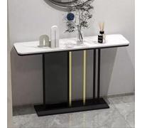 Table de Couloir, étagère arrière de canapé, Console étroite, Table d'entrée, Table Moderne derrière Le canapé, Tables Modernes en H, Plateau en marbre Transparent, Lignes géométriques Noire