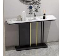 Table de Couloir, étagère arrière de canapé, Console étroite, Table d'entrée, Table Moderne derrière Le canapé, Tables Modernes en H, Plateau en marbre Transparent, Lignes géométriques Noire