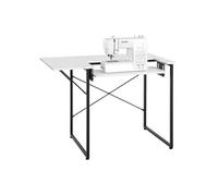 VEVOR Table de couture, pieds en acier, table pour machine à coudre polyvalente avec tablette latérale pliable, étagère réglable, bureau d'ordinateur pour maison, studio, établissement d'enseignement