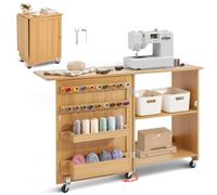 Table de Couture Pliante - VEVOR - HL20240801 - MDF et PB - 88 lb - Design Compact avec Roulettes