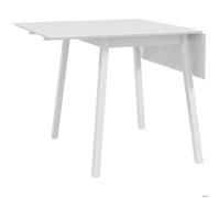 Table de cuisine 110x90, plateau rabattable Table salle à manger, structure pin massif, finition laquée blanche, gain de place