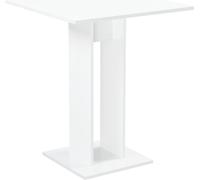 Table de cuisine carrée 65 x 65 x 78 cm Table à colonne Table de salle à manger en panneau de particules Table de salle à manger Blanc brillant [en.casa]