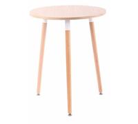 CLP Table de Cuisine Design Retro Amalie I Table d'Appoint Ronde avec 3 Pieds en Bois Diamètre 60 cm Hauteur de la Table 75 cm I Couleur, Couleur:Nature, Couleur du Cadre:Natura