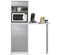 SIMMOB Table de Cuisine et Meuble de Rangement Blanc Alu