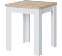 PEGANE Table de Cuisine Extensible Coloris chêne Canadien/Blanc Artic - Hauteur 79 x Longueur 67/134cm x Profondeur 67 cm