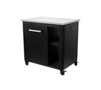 cozze Table de Cuisine Extérieure Plan de Travail en Acier Inoxydable, Charge Max 100kg, avec Roues Robustes & Porte-Bouteille de Gaz