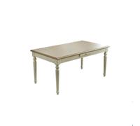 Table de Cuisine Moderne Table à Manger rectangulaire en Bois Massif Blanc de Style médiéval avec tiroirs(A:135CM*85CM*76CM)
