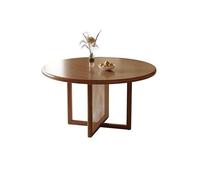Table de Cuisine Moderne Table à Manger Ronde en Bois Massif de Style Wabi-sabi, idéale for la Maison, l'hôtel ou Le séjour chez l'habitant.(111cm)