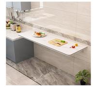 Table de cuisine pliable murale flottante pour économiser de l'espace - Pour la maison et le bureau - Blanc - 80 x 50 cm - Parfaite pour les petits espaces et une utilisation polyvalente