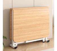 Table de Cuisine Pliable,Table à Manger Pliante pour 4 à 8 Personnes,Tables Console Extensible,Bois MDF et Acier,Moderne à Faible Encombrement,pour Petits Espaces(Light walnut,100x80cm/39.3x31.4in)