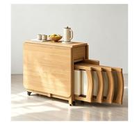 Table de Cuisine Pliante en Bois Massif avec tiroir Rangement | Surface spacieuse, tiroir pratique, stabilité renforcée, design compact idéal for petits espaces(Original Wood)