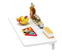 Table de cuisine pliante murale - Économie d'espace - 80 x 30 cm - Bureau en bois - Charge maximale : 40 kg - Support en fer élégant - Design compact et portable - Idéale pour les petits espaces