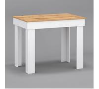 Table de cuisine rectangulaire - Target Home - Plateau chêne blanc - 90 x 60 x 73 cm - Charge du plateau jusqu'à 20 kg