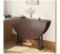 Table de cuisine ronde 4 en 1 de 140 cm avec roulettes, plateau rotatif, design peu encombrant pour les petites zones, parfaite pour les repas et les divertissements