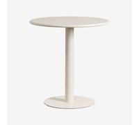 Table de cuisine ronde Ø70 cm en fer Mizzi Tapioca Beige