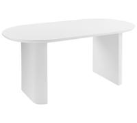 Table de Cuisine Rustique à Manger Plateau Ovale Pieds 180 x 90 cm MDF Blanc