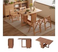 Table de cuisine rustique avec 4 chaises et 4 chaises - Design compact - Pour 4 à 6 personnes - Fourrure de bois rustique