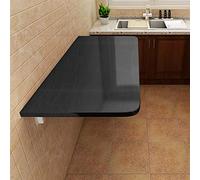 Table de cuisine, table flottante pour ordinateur portable, table d'ordinateur pliable, bois, table d'appoint suspendue pliable, table d'angle, noir, peu encombrant (110 x 30 cm/43 x 12 pouces) (100x40cm/39x16in)